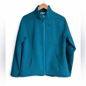 Double Diamond Teal Softshell Jacket Women’s L Fleece Lined Outdoor Gorpcore